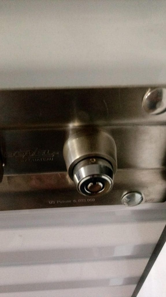 Tigers Eye Self Storage Installed cylinder lock not fully inserted